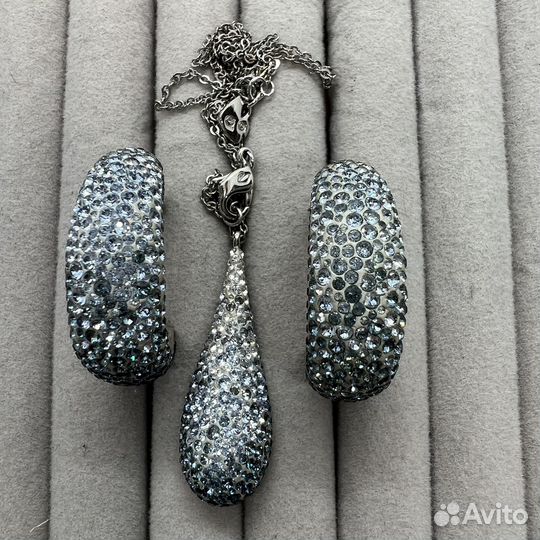 Swarovski коллекция голубая кулон серьги конго