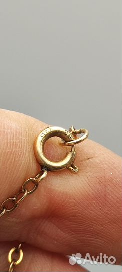 Колье винтажное золото 9 ct горный хрусталь сер. X