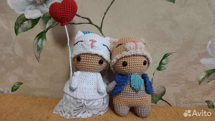 Игрушки, влюблённые пухляши. Ручная работа