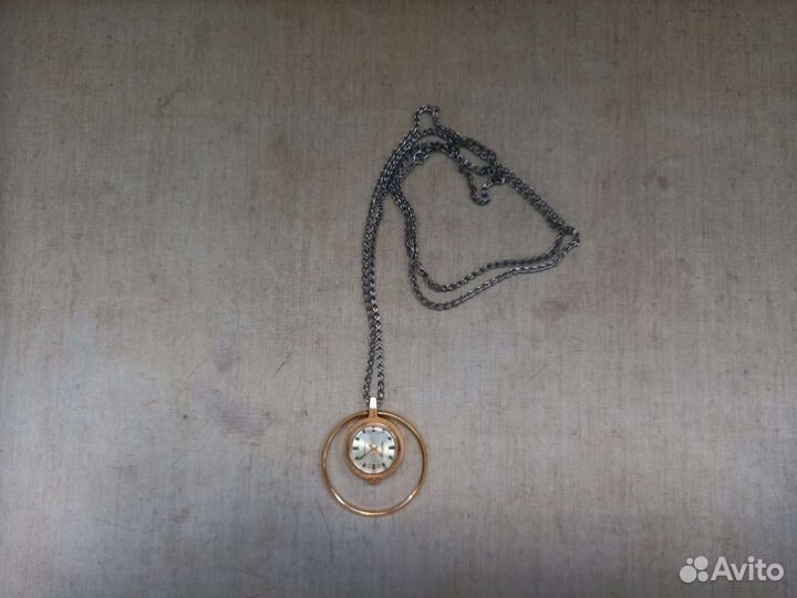 Винтажные часы-кулон, позолоченные