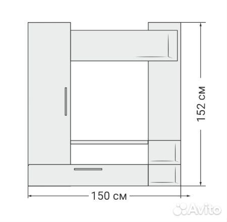 Мебель-стенка Денвер Сонома, Белый снег