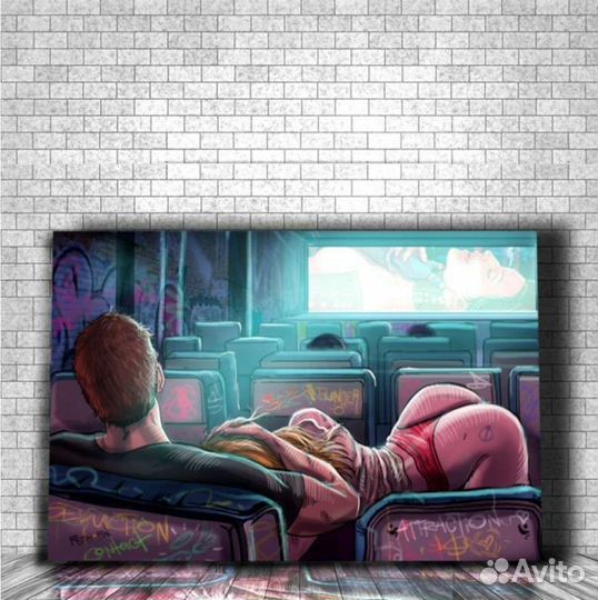 Картины из дерева, 50х70 см. секс, эротика, поп