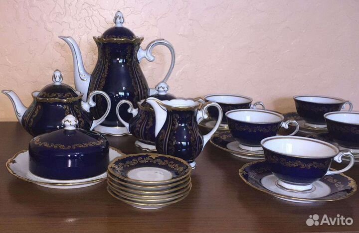 Чайно кофейный сервиз Рейхенбах, золотая классика