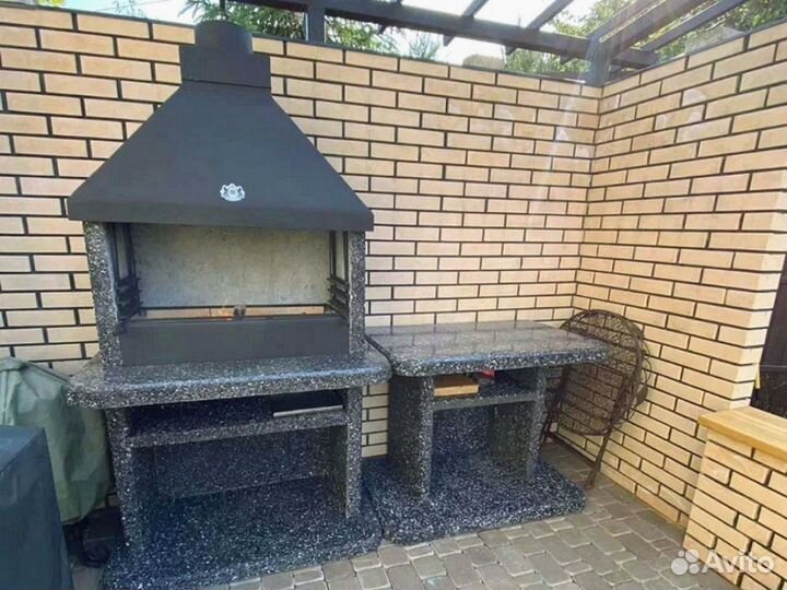 Модульный комплекс барбекю из натурального камня
