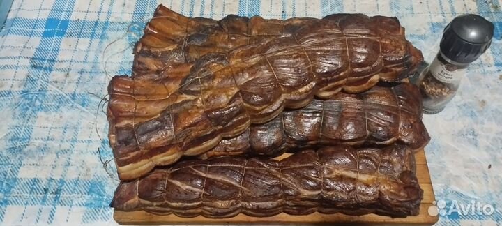 Копченое домашнее сало