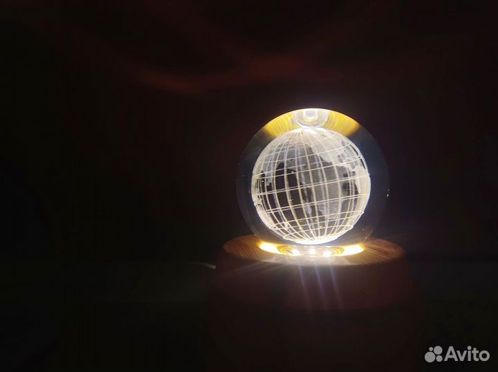 Ночник 3D стеклянный хрустальный шар