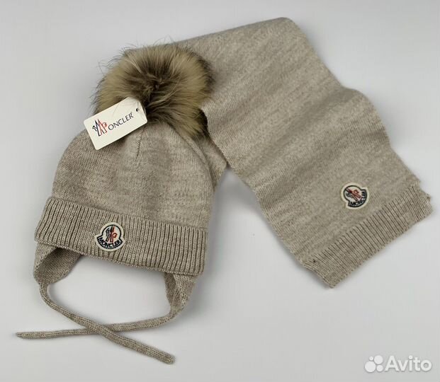 Зимняя шапка с шарфом на 0-1 год Mon.cler