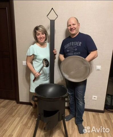 Чугунный казан и печь 12 литров