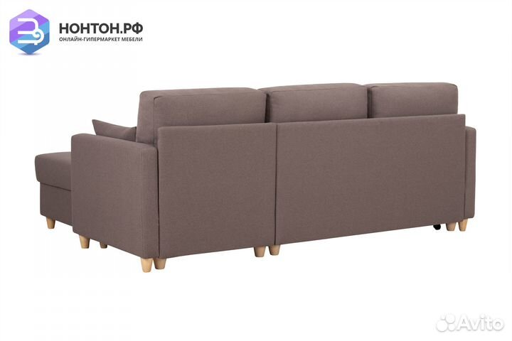 Диван угловой дельфин Дилан коричневый
