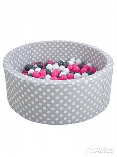 Сухие бассейны Bällebad Soft White Dots Grau