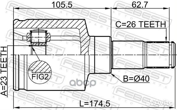 Шрус внутренний левый 23X40X26 2111-CB320atlh F