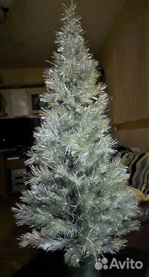 Ель серебристая 110 см. с подсветкой оптоволокном