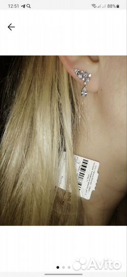 Серьги каффы новые золотые