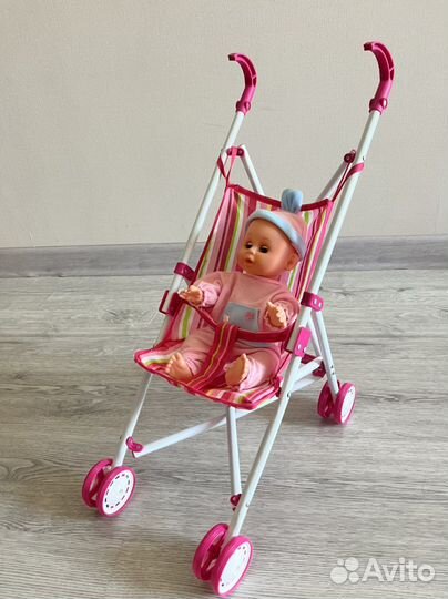Коляска кукольная с пупсом
