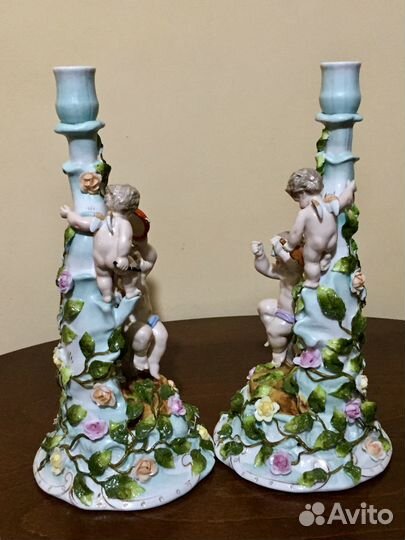 Парные подсвечники. 31см Цена за пару.Sitzendorf