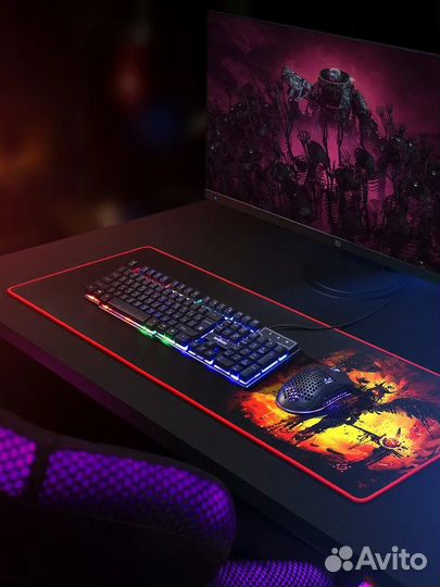 Большой игровой коврик для мыши в ассортименте RGB