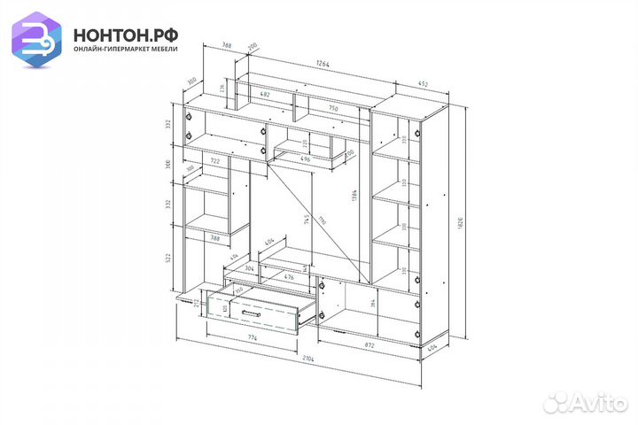 Стенка Диско белый текстурный