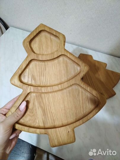 Менажница ёлочка,тарелка новогодняя,разделочная до