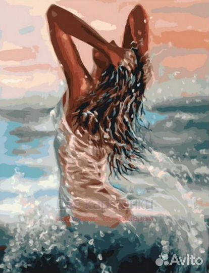 Картина по номерам 40x50 Девушка окутанная морским