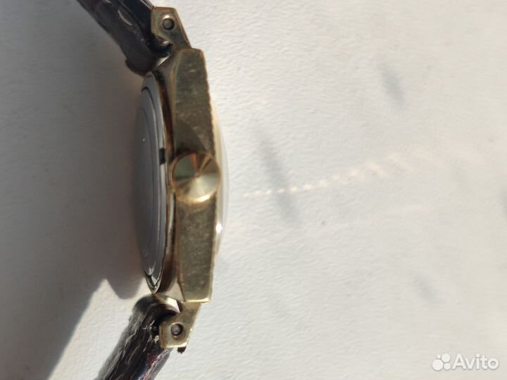 Часы -кольцо Чайка скань рубин позолота AU 17,5 ра