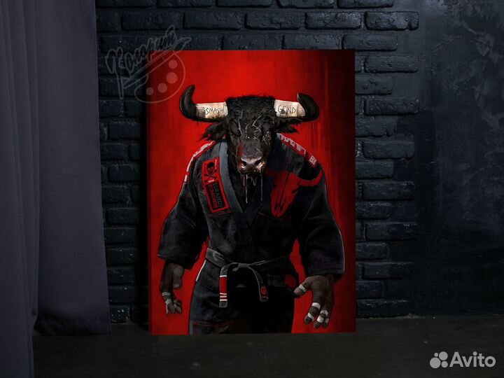 Картина Быка на холсте 60х80см