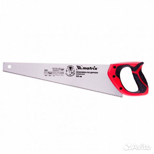 Ножовка по дереву, 450 мм, 7-8 TPI, зуб-3D, калены