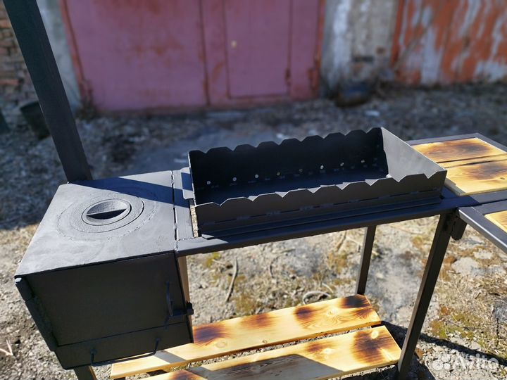 Мангал в наличии с печкой под казан 3мм разборный