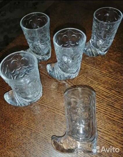 Стопки сапожки хрустальные СССР