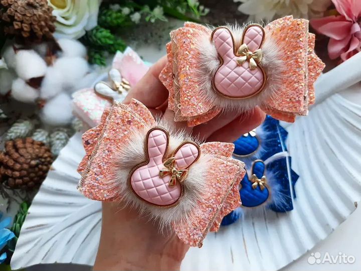 Бантики для волос блеск