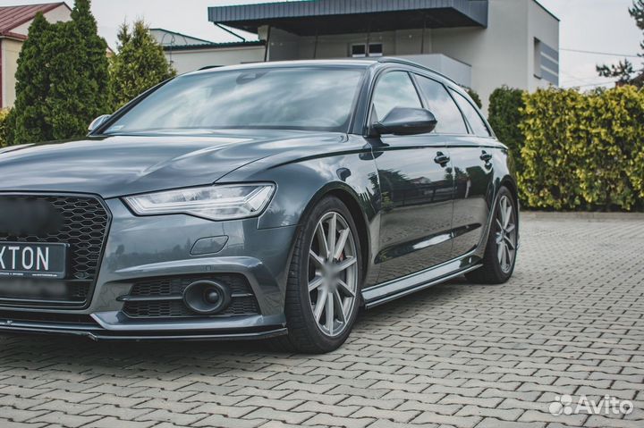 Сплиттеры порогов maxton Audi A6 C7