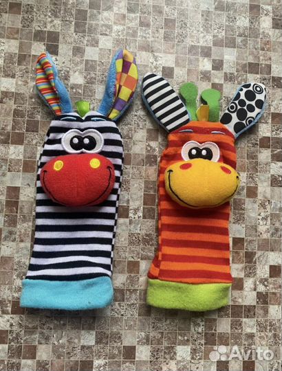 Носки погремушки с принтом