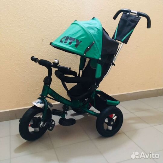 Детский трехколесный велосипед коляска