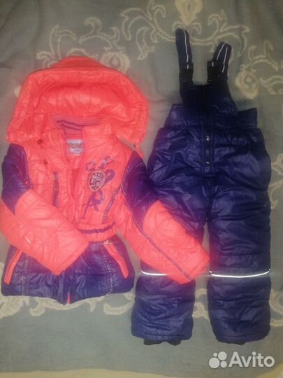 Зимний костюм для девочки 86см