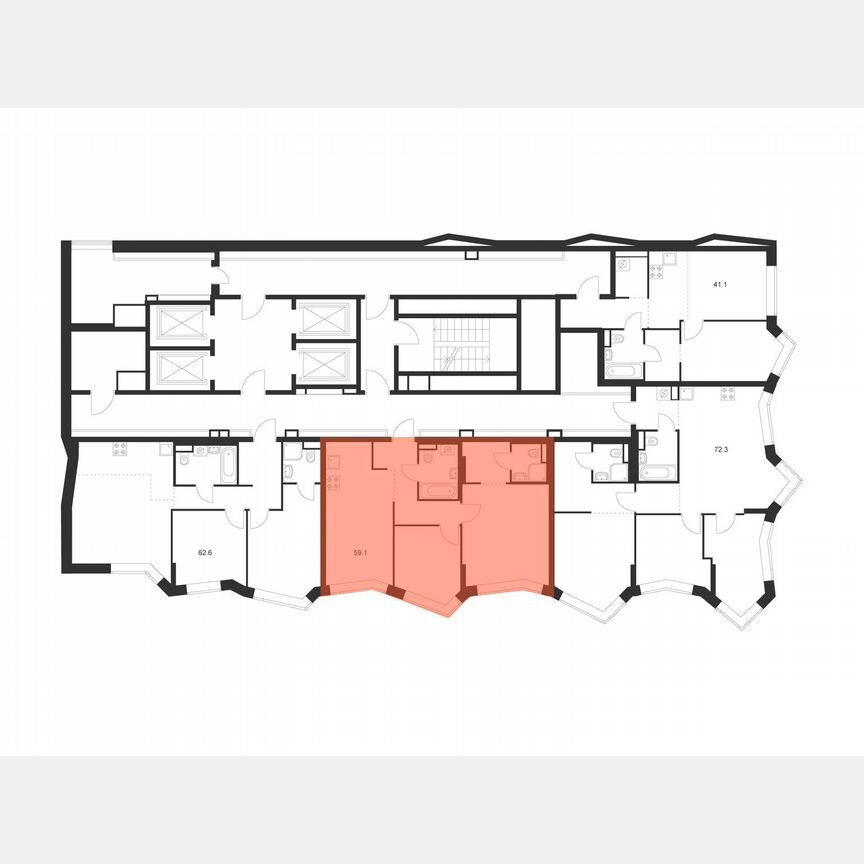 2-к. квартира, 59,1 м², 31/31 эт.