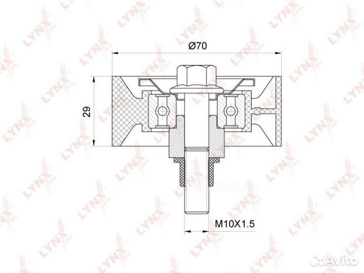 Lynxauto PB-7111 Ролик обводной приводного ремня