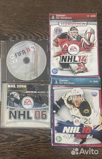 Компьютерные игры NHL и FIFA на дисках