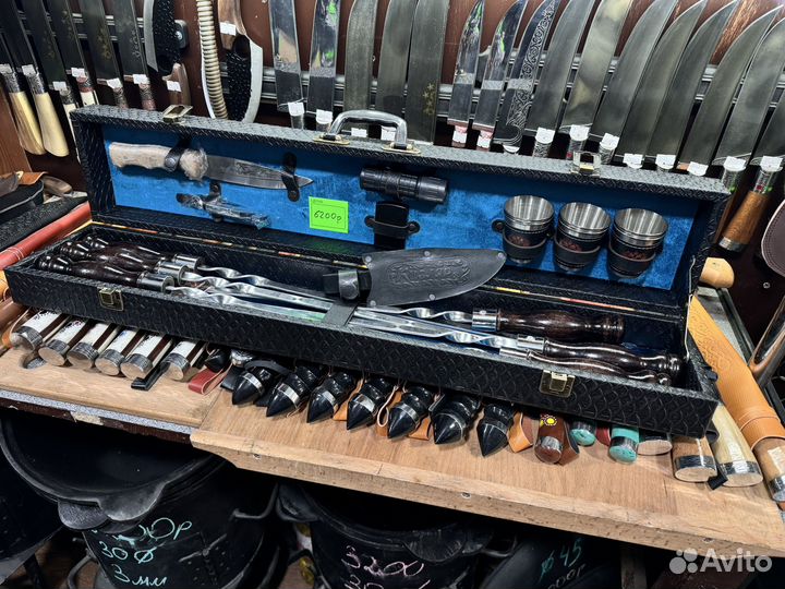 Шашлычный набор №4 в подарочном футляре-кейсе