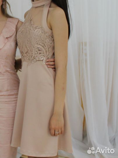 Вечернее платье 40 42 розовое