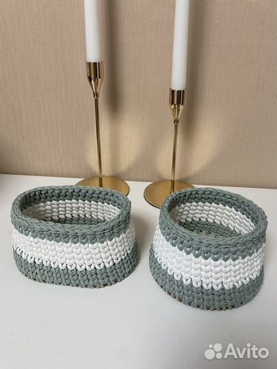 Вязаные корзинки