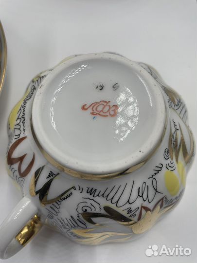 Чайные пары лфз золотые ромашки форма тюльпана