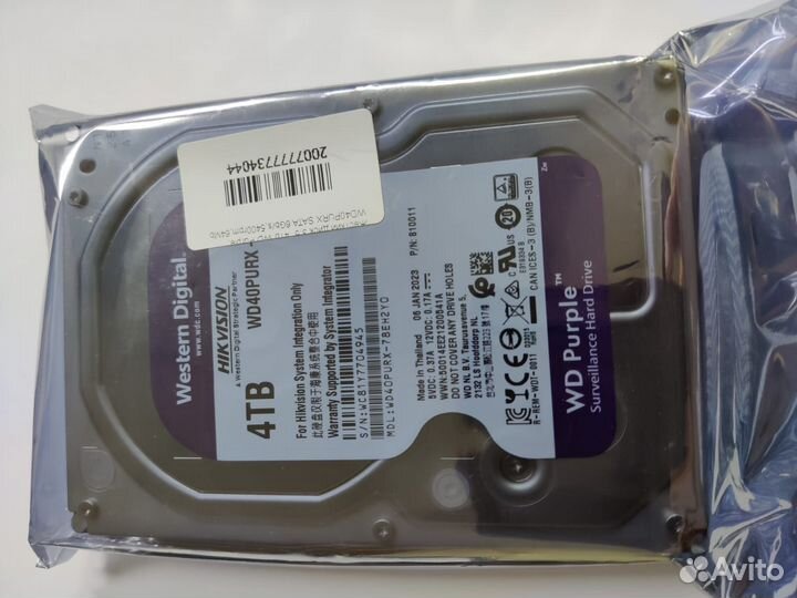 Жесткий диск WD Purple WD40purz, 4тб, HDD, SATA II