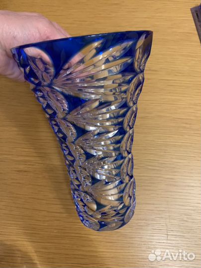 Ваза и конфетница цветной хрусталь СССР