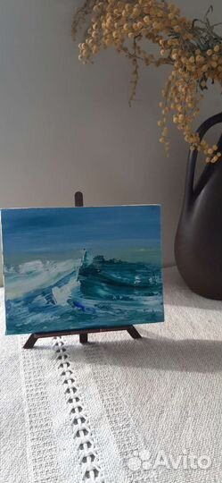 Картина маслом на холсте Волна