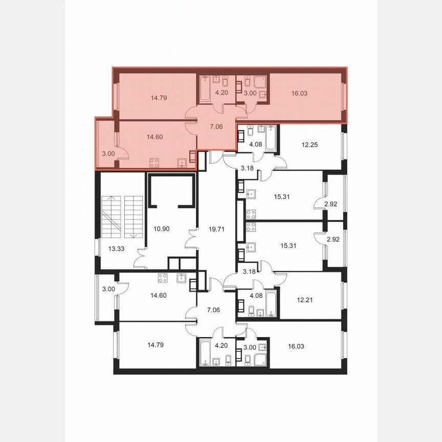 2-к. квартира, 61,2 м², 9/9 эт.