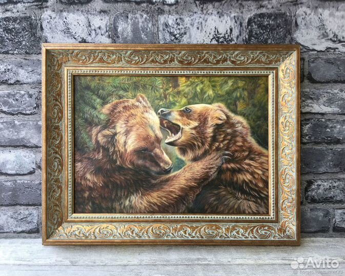 Картина в раме Медведи
