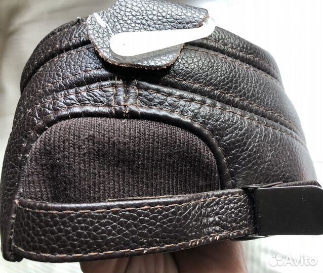 Кожаная кепка мужская 58