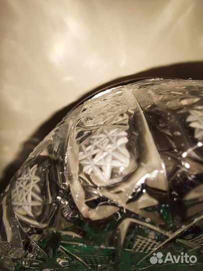 Ваза салатница конфетница хрусталь с мельхиором