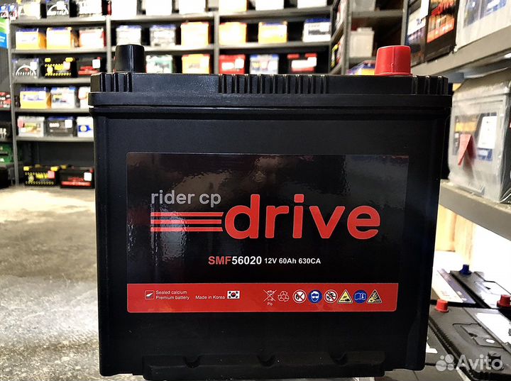Аккумулятор Rider Drive 60Ah Азия (Обр.пол.)