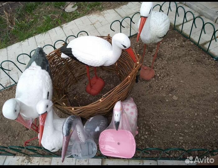 Новые Садовые Фигуры аист и аистëнок