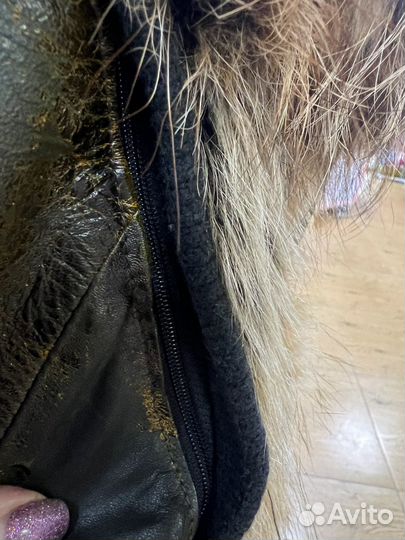 Кожанная куртка жилетка с мехом 146/152